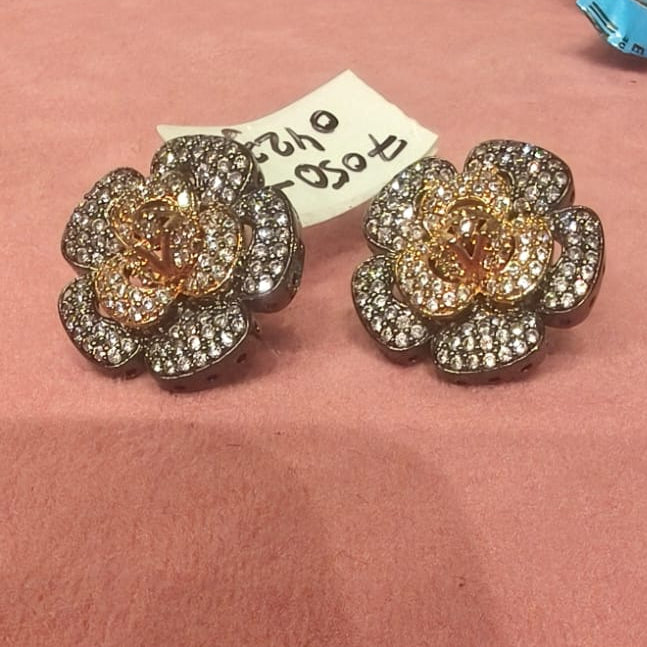 Champagne Diamond Floral Studs