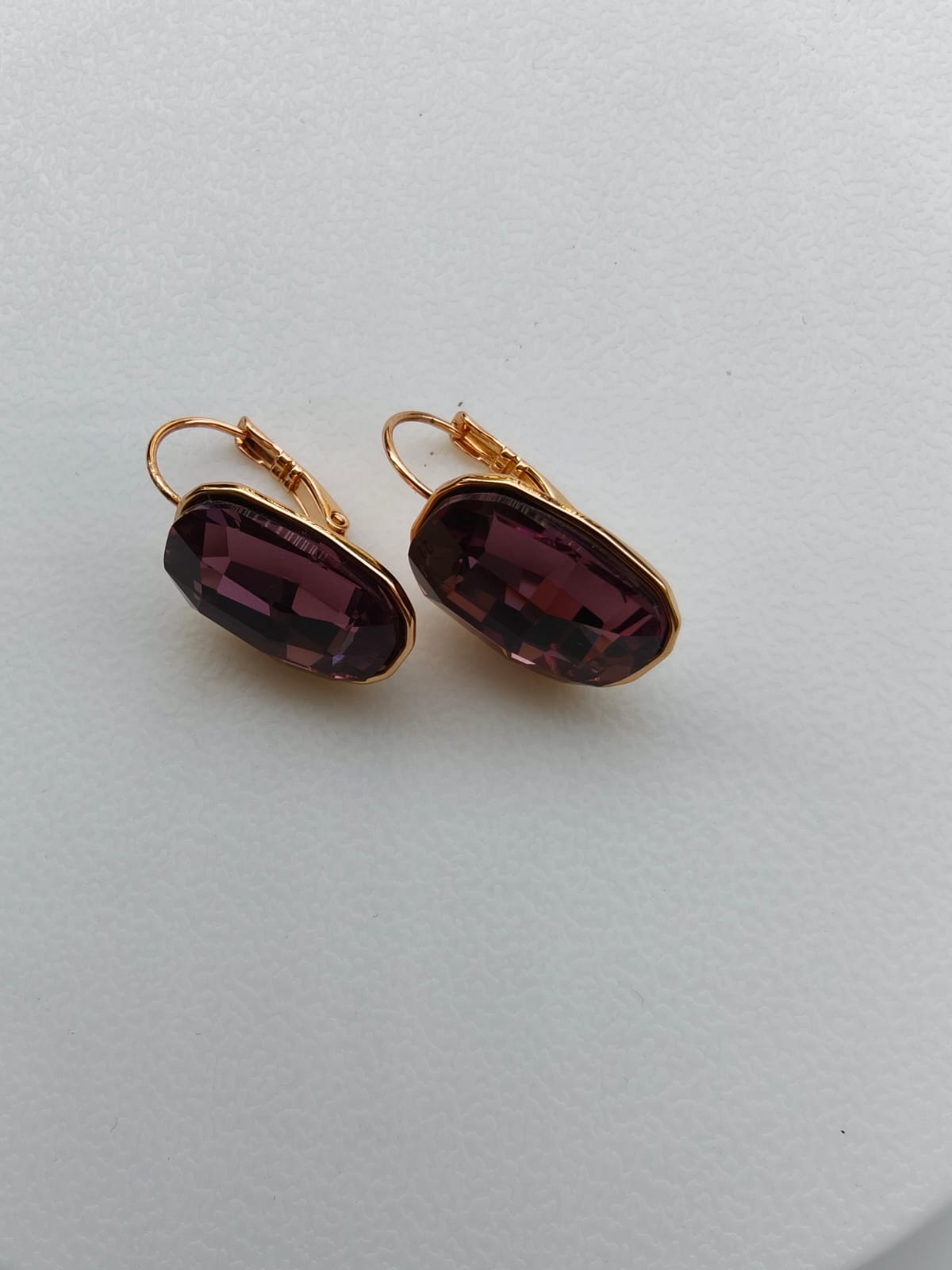 Amethyst Purple Cushion-cut Swarovski Earrings