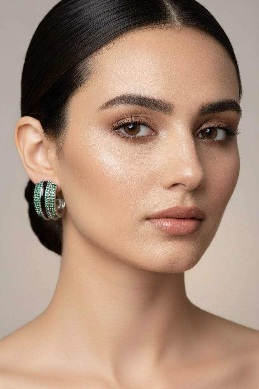 Corporate Glam - Shoulder Crop with Slimmer Hoops