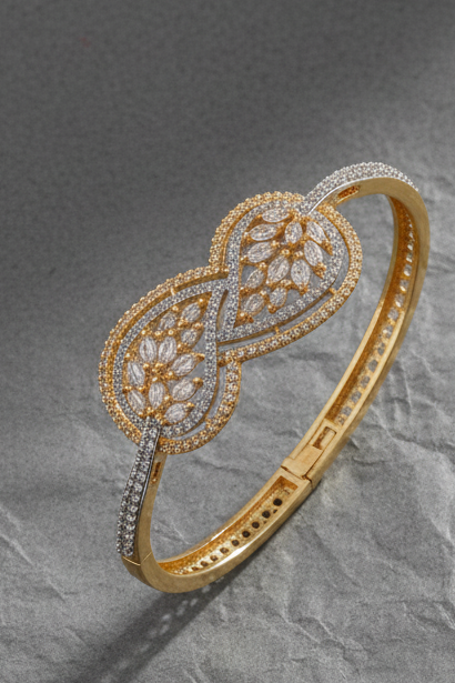 Gold Bangles Collage on Grey Paper Wrap