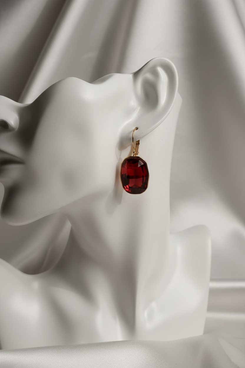 Amethyst Purple Cushion-cut Swarovski Earrings
