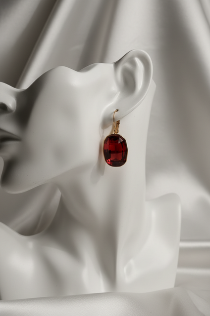 Amethyst Purple Cushion-cut Swarovski Earrings