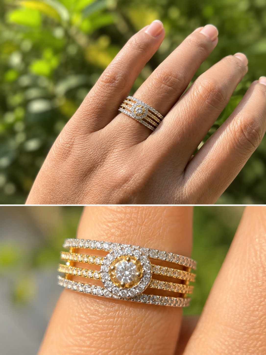 Celeste Halo Multi-Band Ring