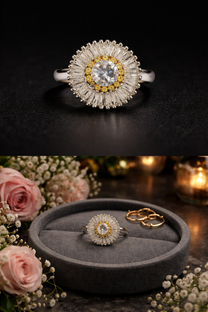 Rhodium 2circle Ring