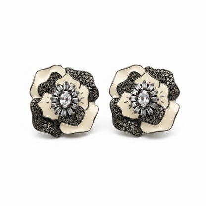 Noir Bloom Stud Earrings