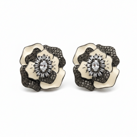 Noir Bloom Stud Earrings