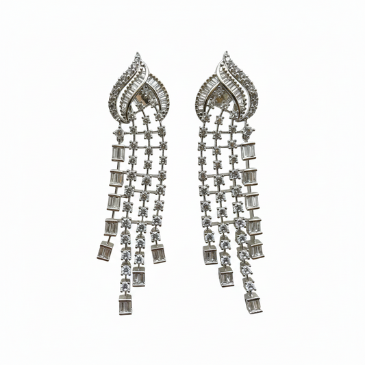 Crystal Cascade Tassel Earrings