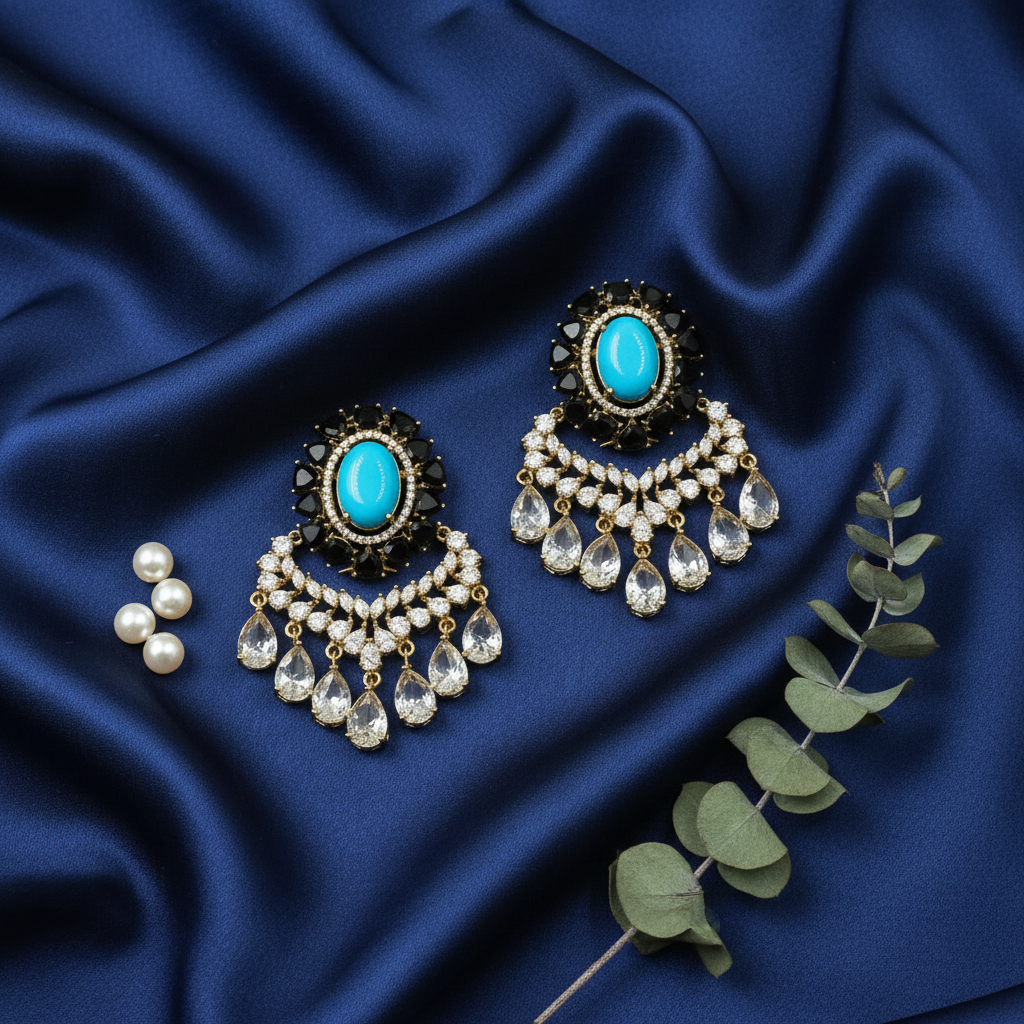 Chandbali CZ Earrings