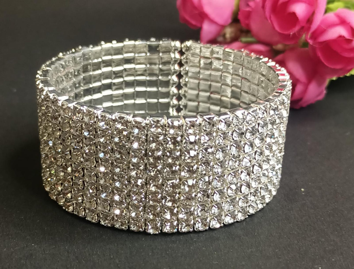 8-Row Crystal Stretch Bracelet
