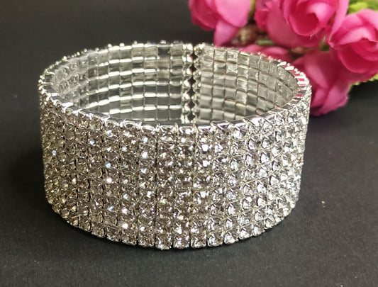 8-Row Crystal Stretch Bracelet