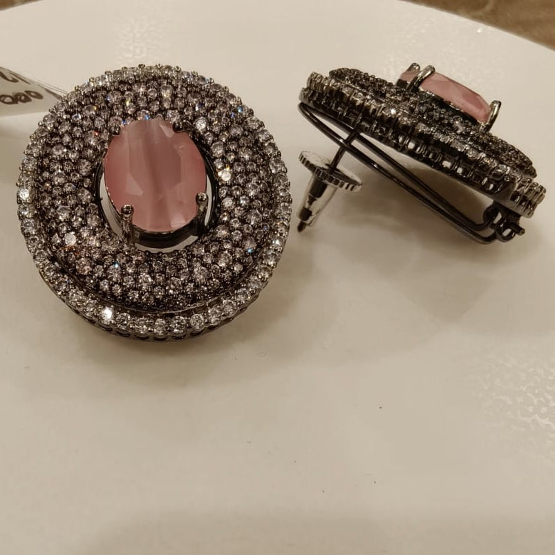 Rose Pink Oval AD Studs