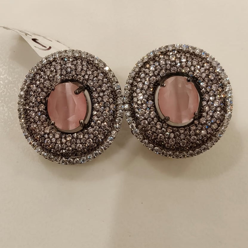 Rose Pink Oval AD Studs