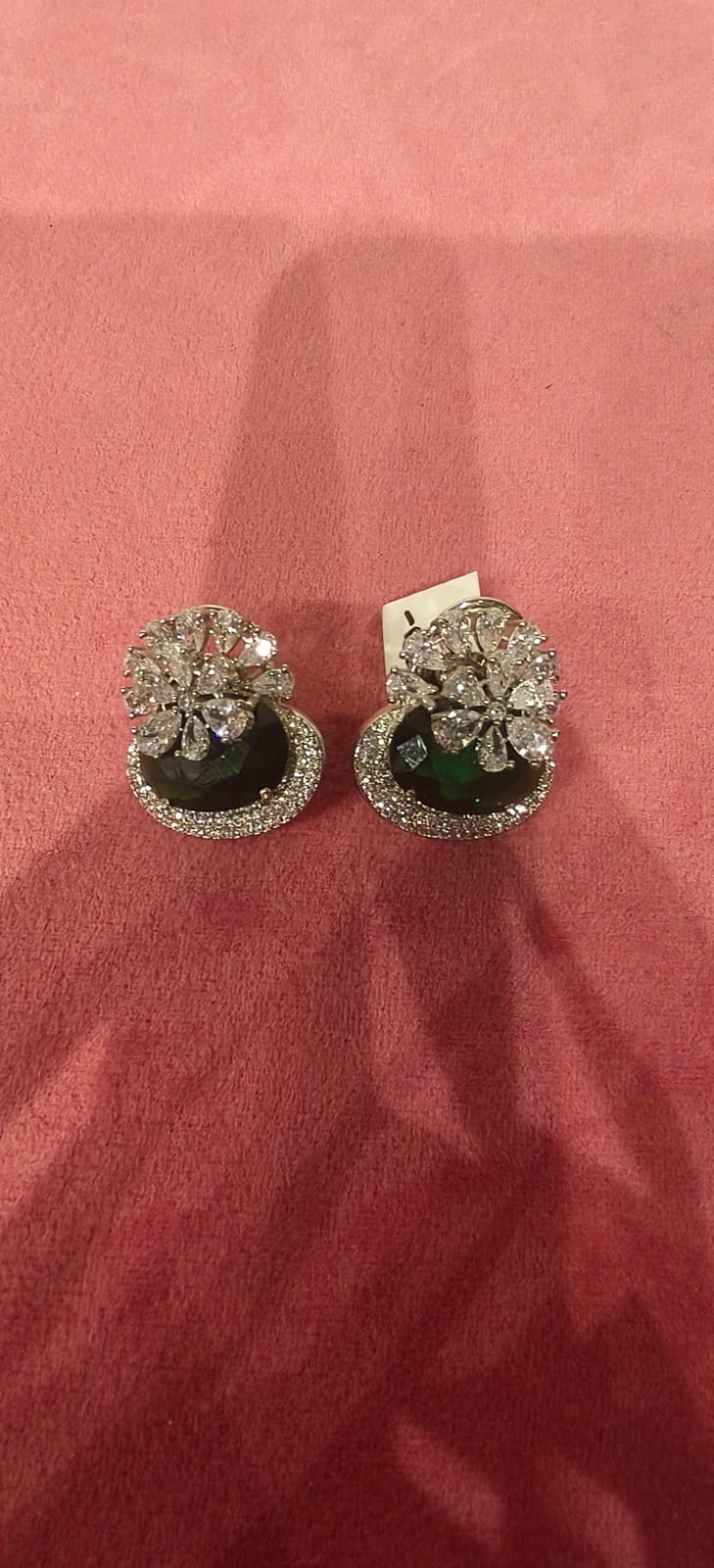 Emerald Green Floral Studs