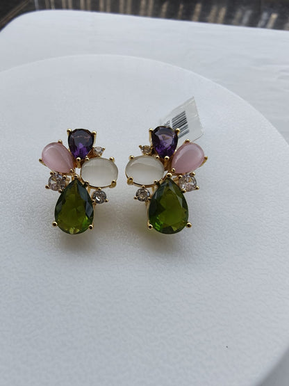 Garden Bloom Multicolor Zirconia Earrings