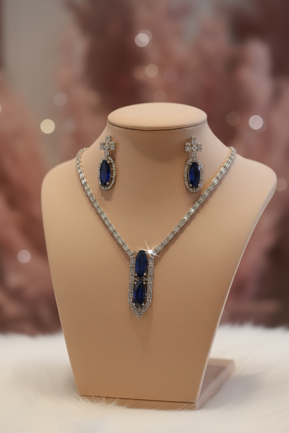 Blue Sapphire Necklace Set