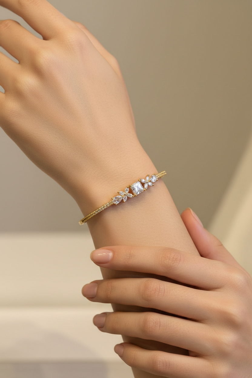 Bracelet 4 - Marquise Cluster Model Shot