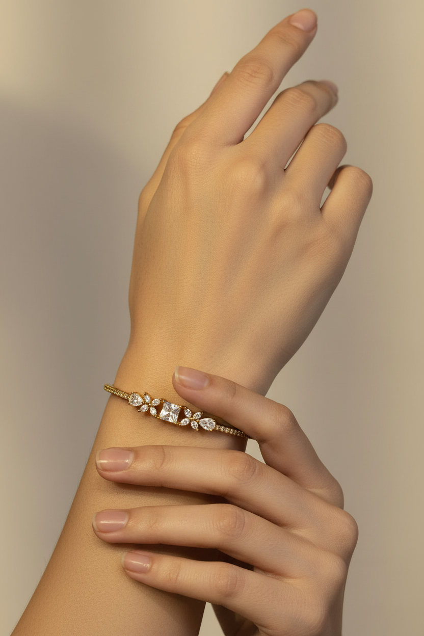 Bracelet 5 - Leaf Motif Model Shot