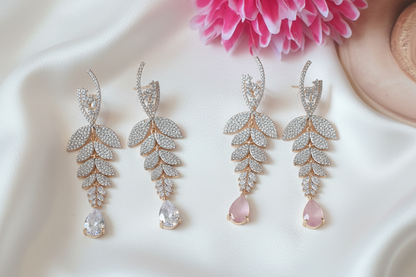 Cascading Leaf Earrings Flatlay