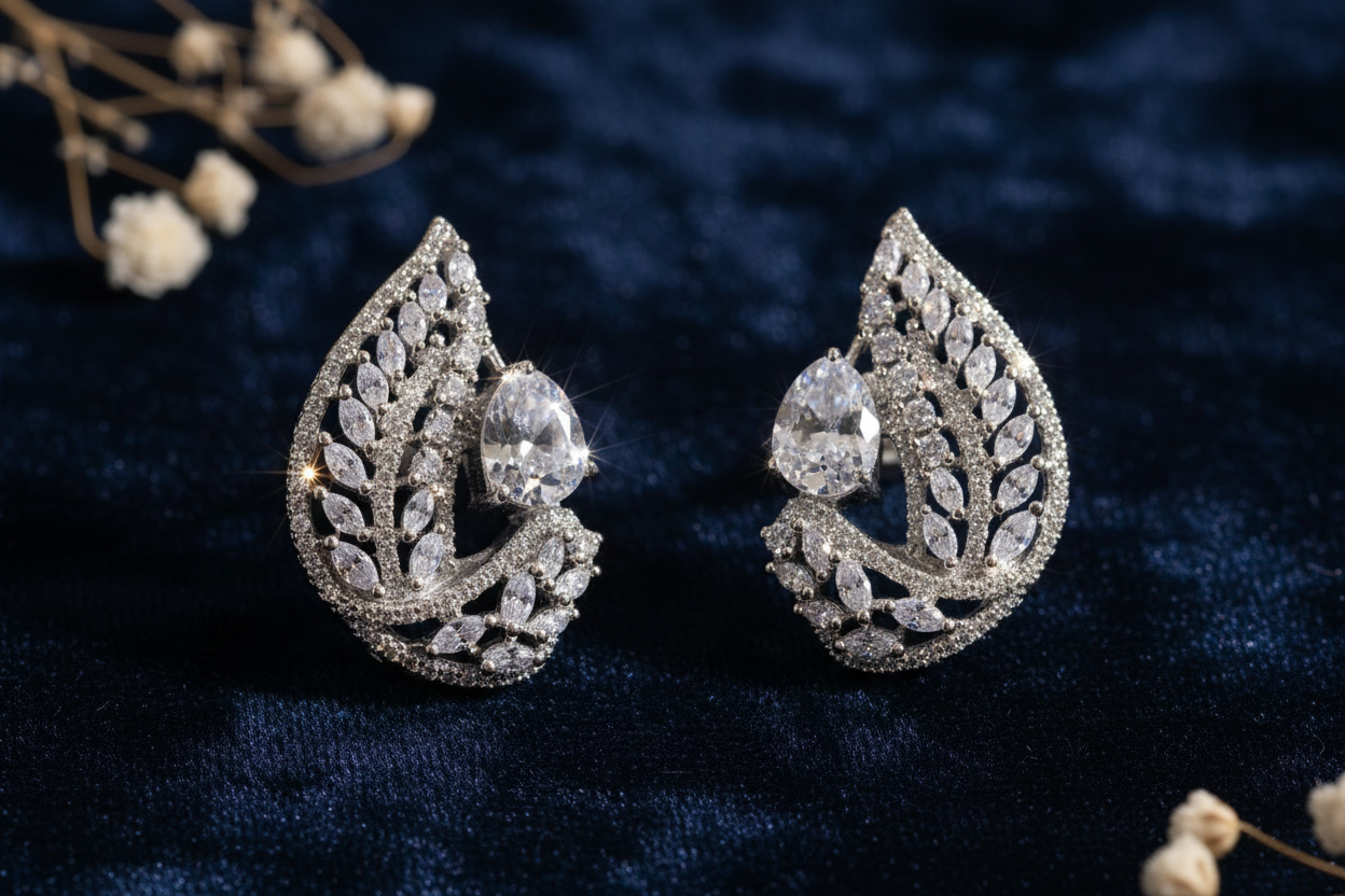 Celestial Wing Studs Textured Contrast