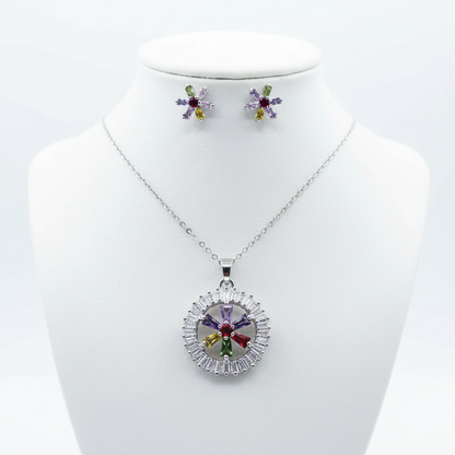 Close-up mannequin display of CZ pendant set