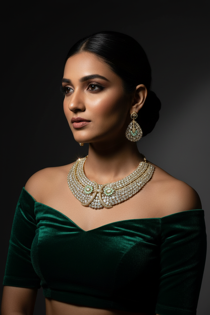 Crystal Clear CZ Collar Set — Bridesmaid Cocktail Look