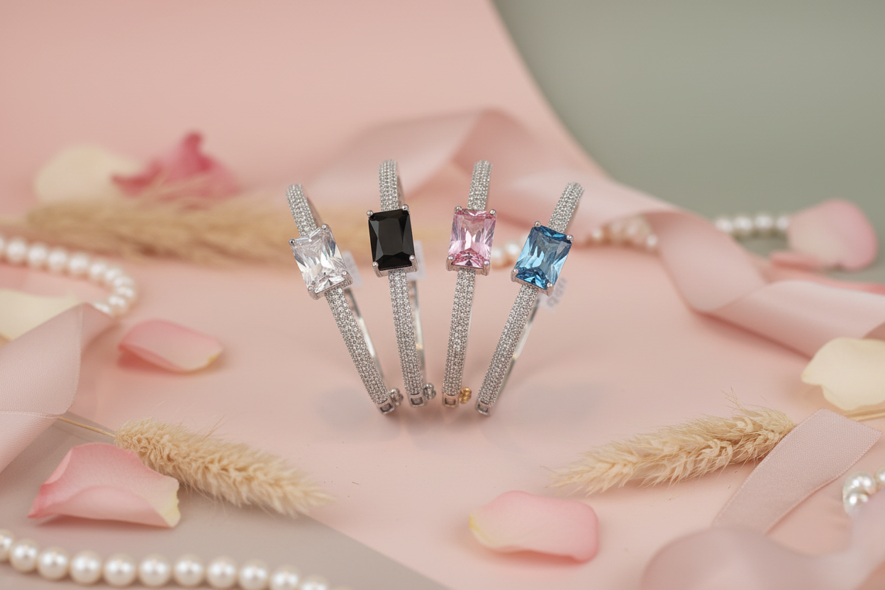 CZ Bracelet Variants Pastel Background