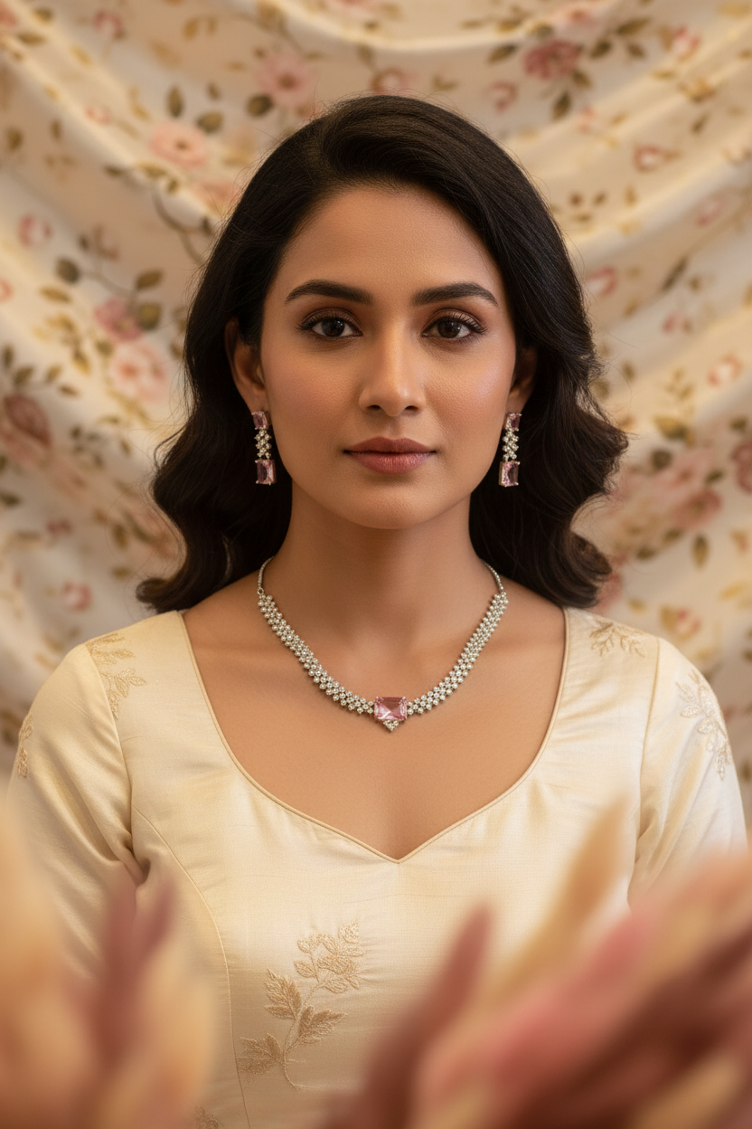 Blush Royale Zirconia Diamond Necklace Set