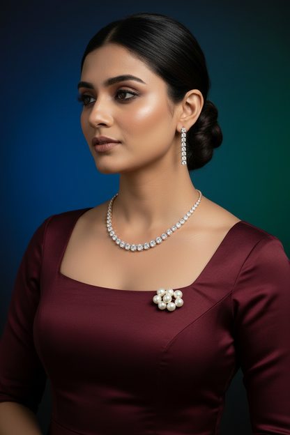 Evening Look – Maroon Gown