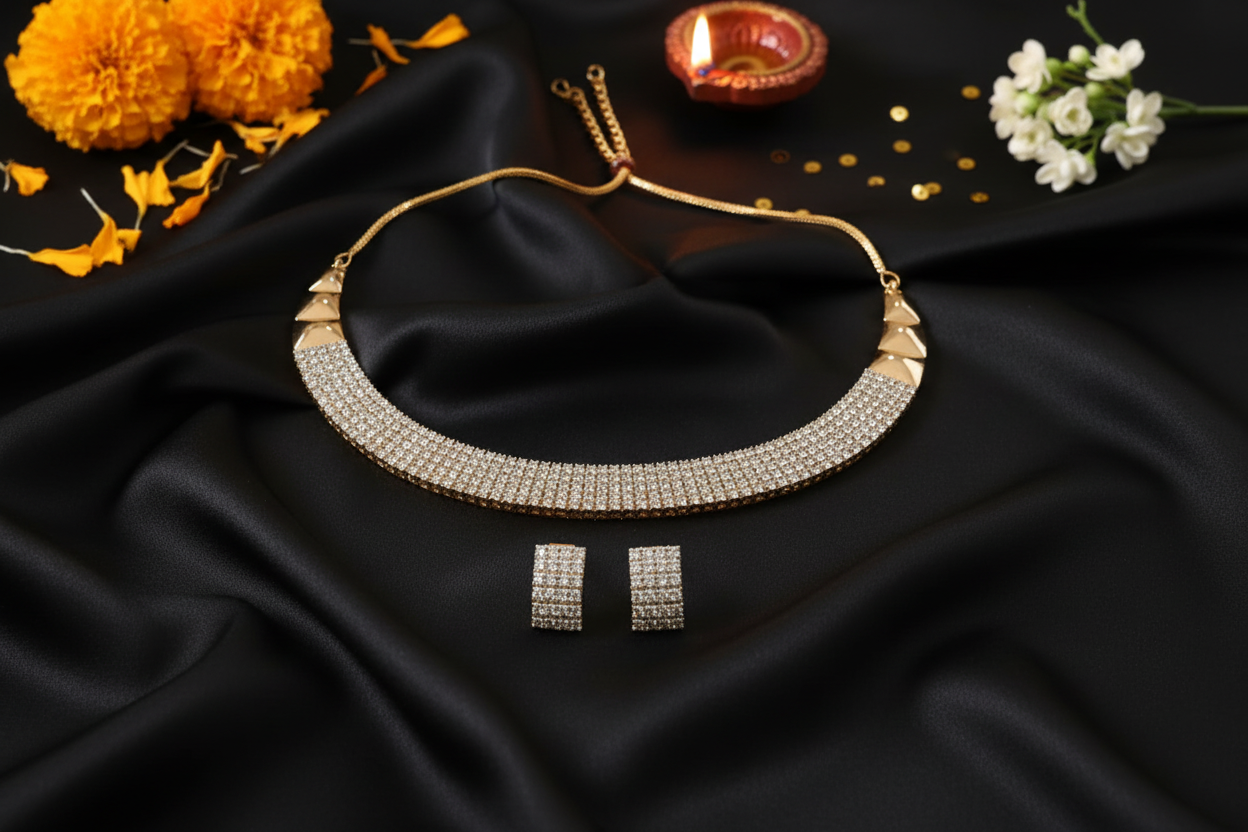 Flat Lay - Black Silk Festive