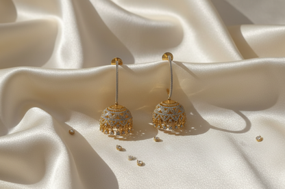 Gold Hoop Jhumka Flatlay