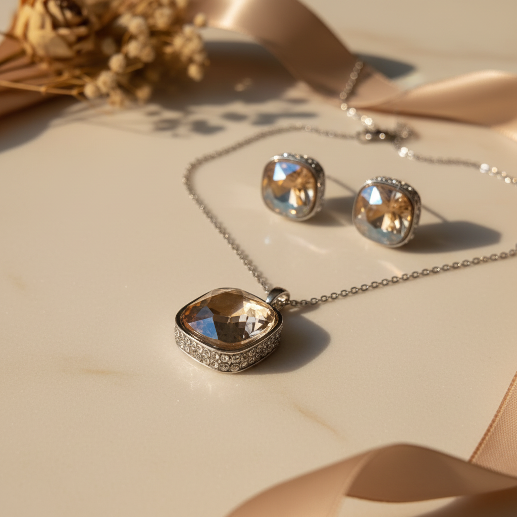 Golden Cushion Pendant Flat Lay Revised
