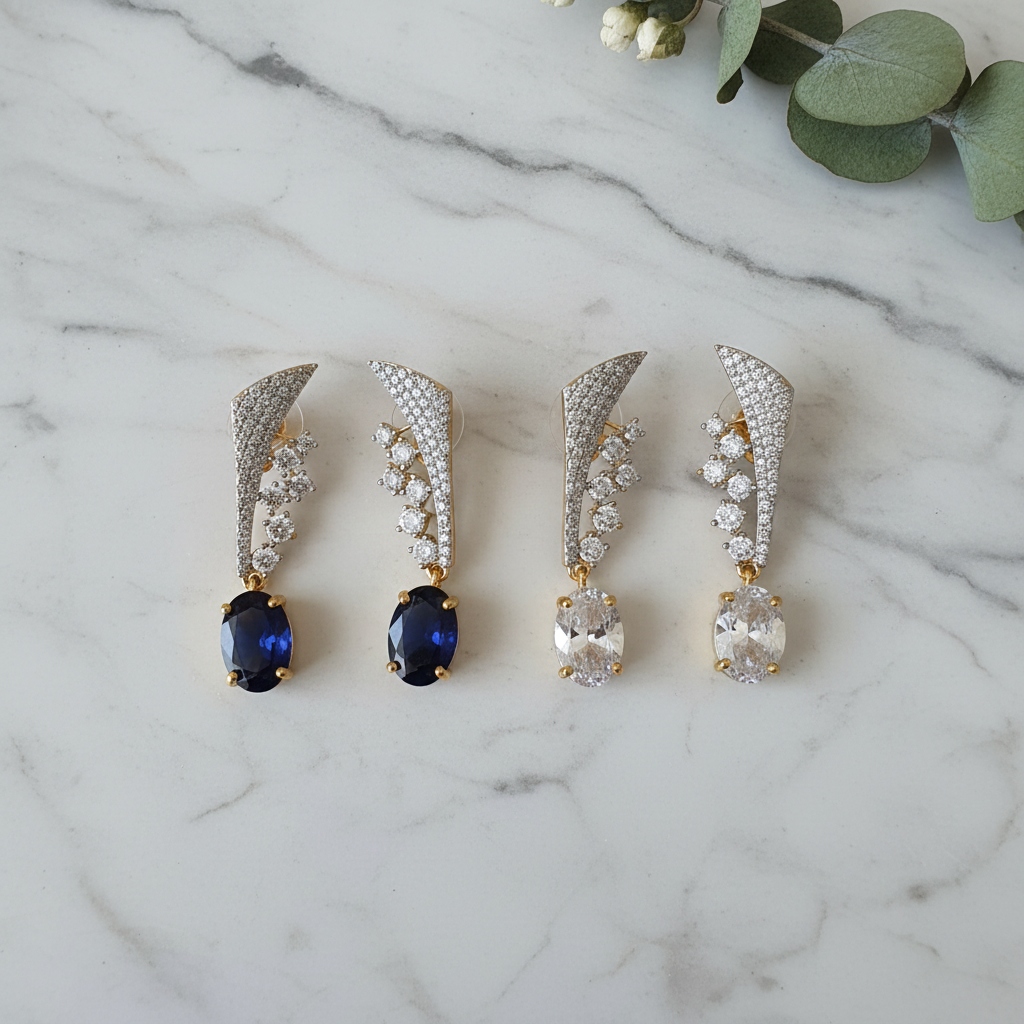 Marble Flat Lay - Sapphire & CZ