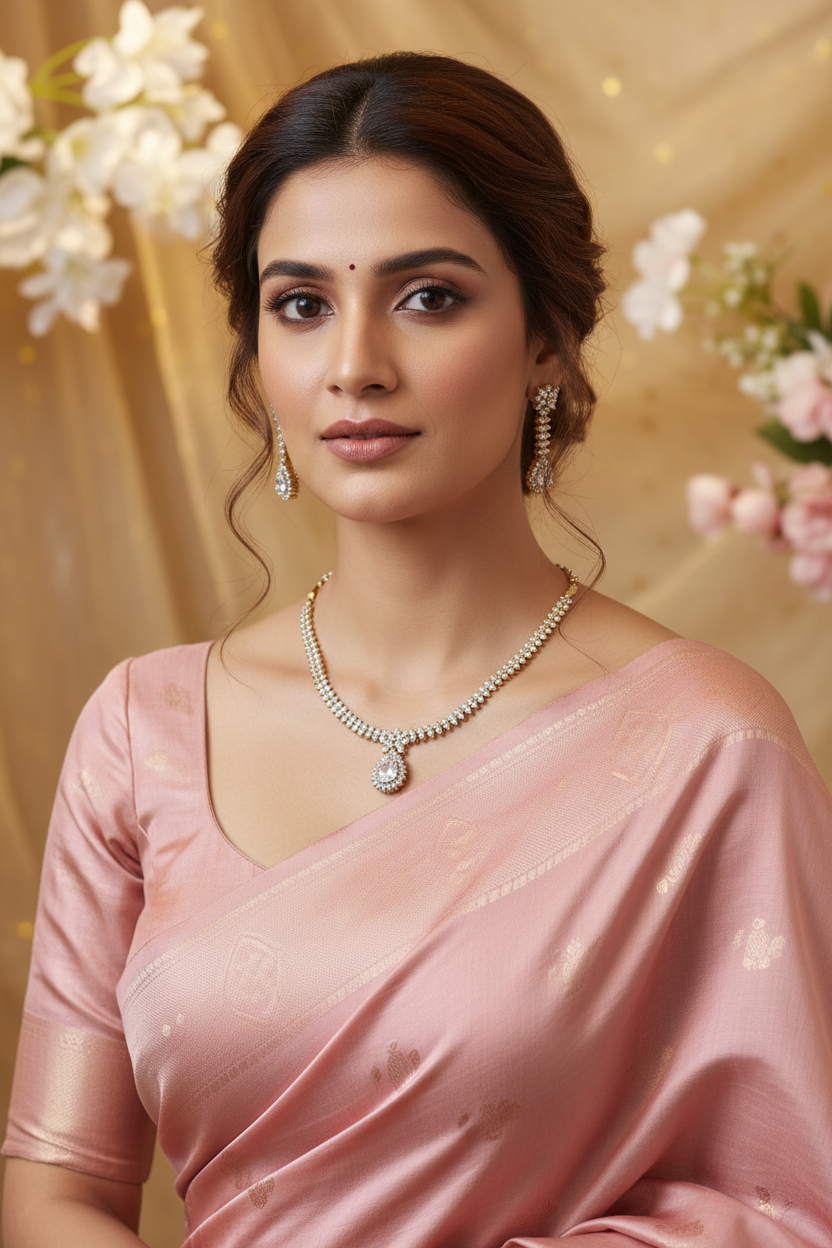 Celestial Drop AD Gold Necklace Set