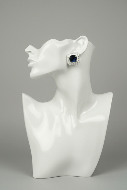 Navy CZ Earrings on Mannequin
