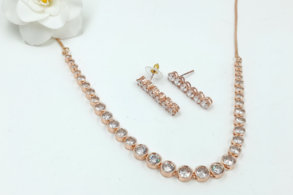 Necklace Set on Clean Background with Flower Prop