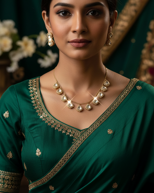 Golden Diamondcrystals Jewellery Set
