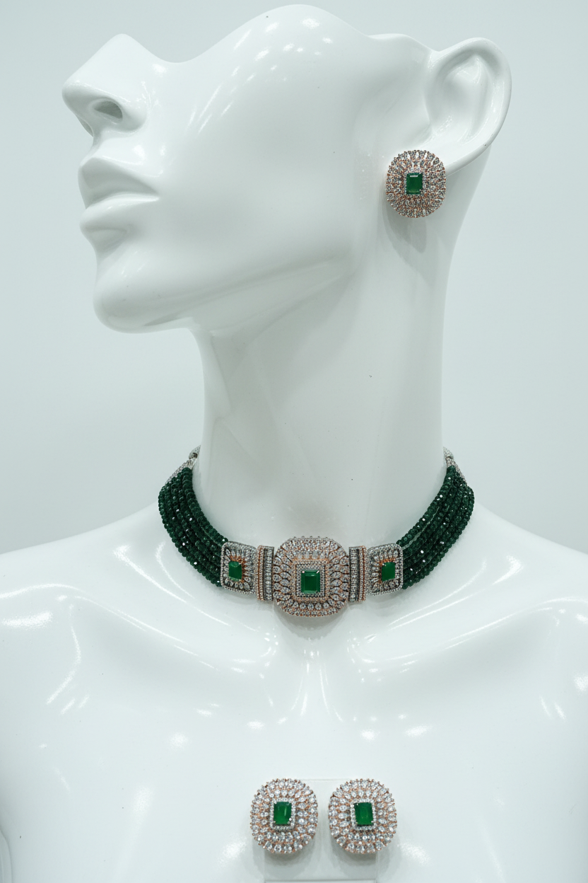Green Emerald Choker Necklace