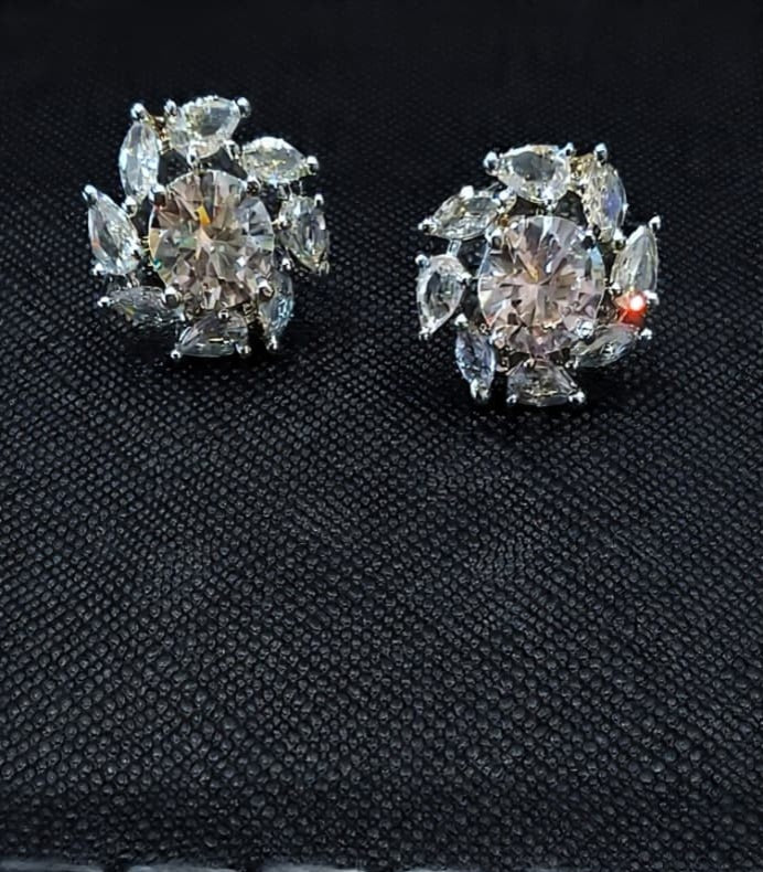 CZ Cluster statement studs (Pink | Clear | Black)