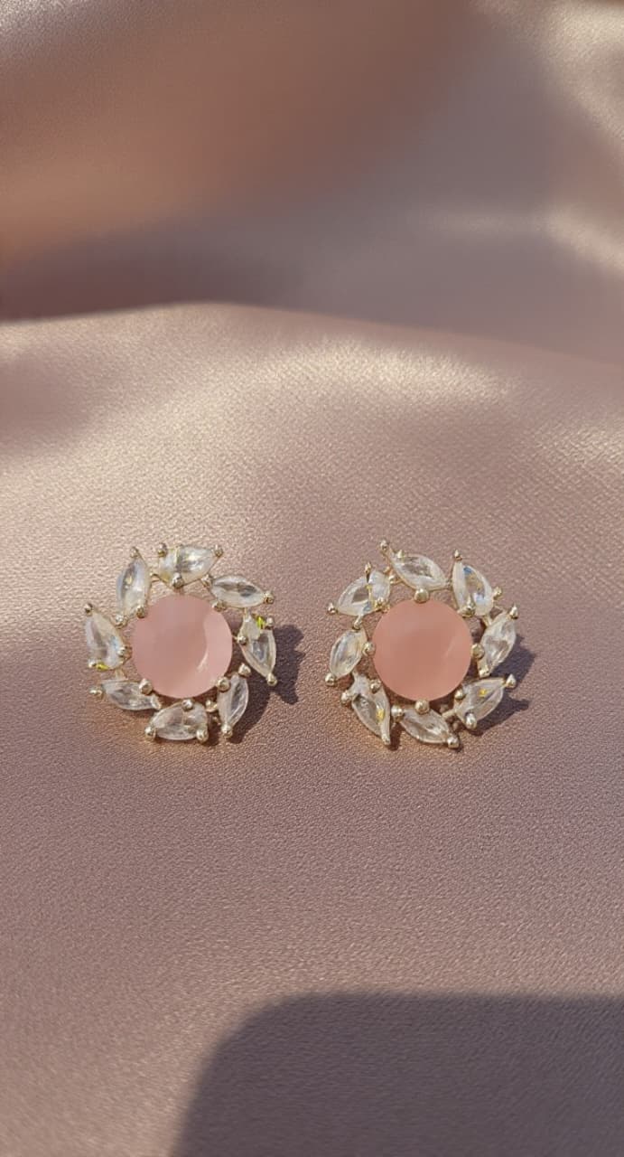 CZ Cluster statement studs (Pink | Clear | Black)