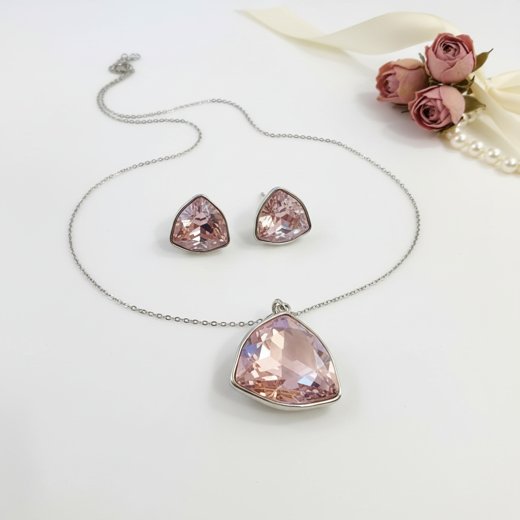 Rose Prism Set White Background with Corner Props