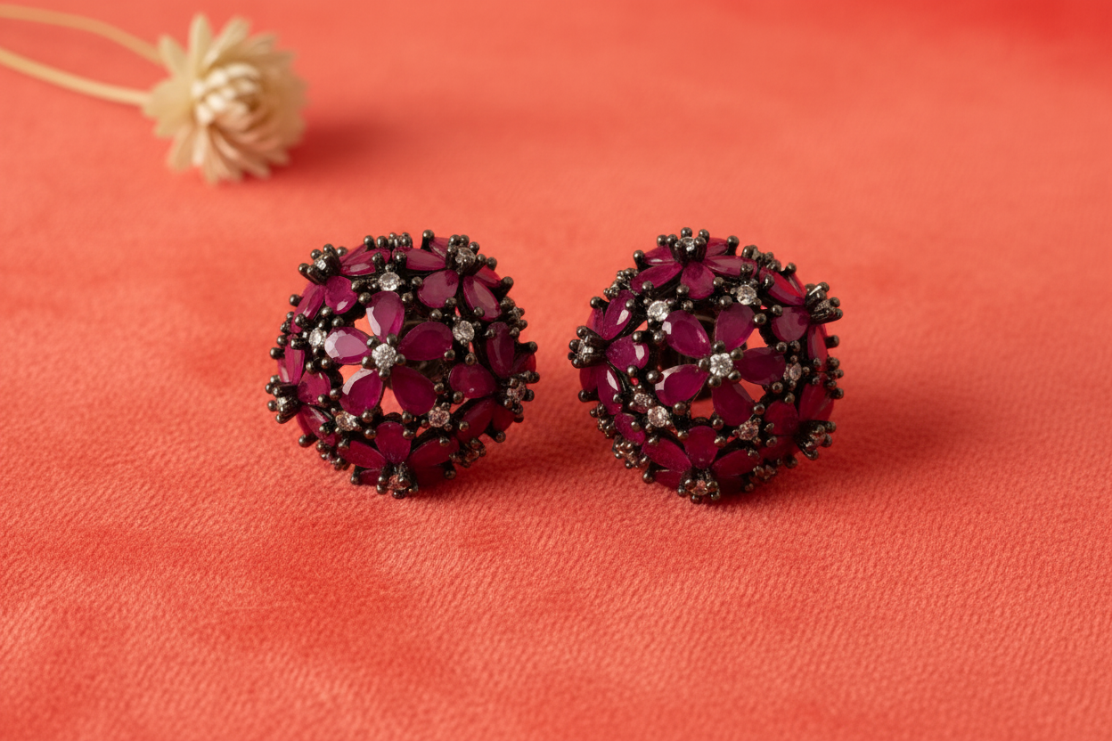 Ruby Pink Dome Cluster Textured