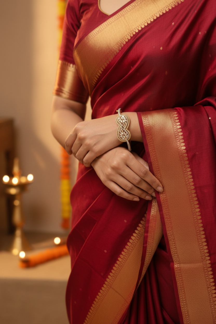 Statement AD Bangle - Indian Wear Saree Pose